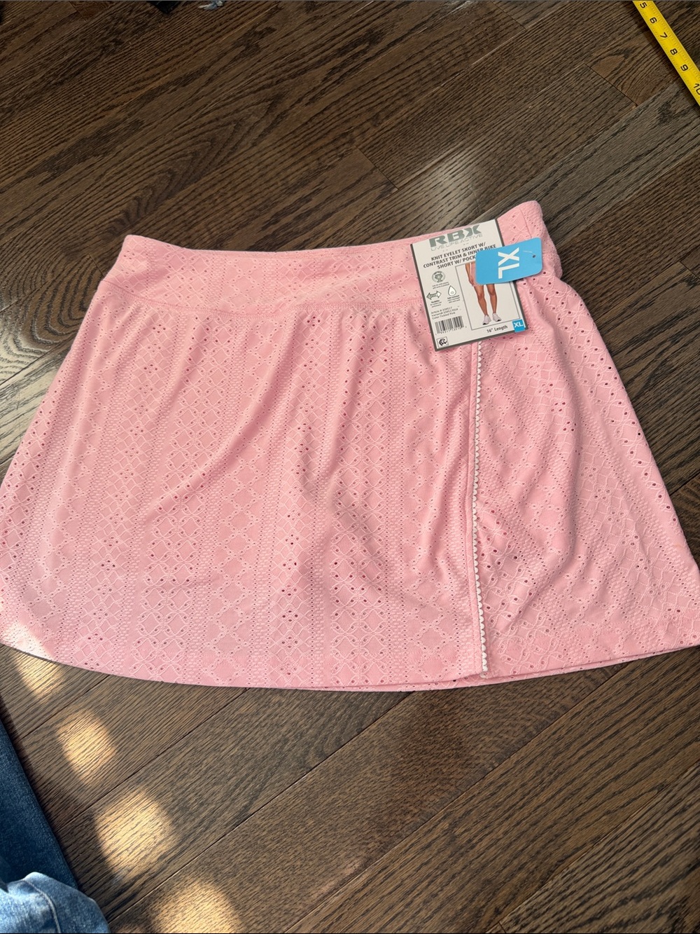 NWT - Pink RBX Eyelet Skort w/ Scalloped Piping & Inner Bike Short w/Pockets XL